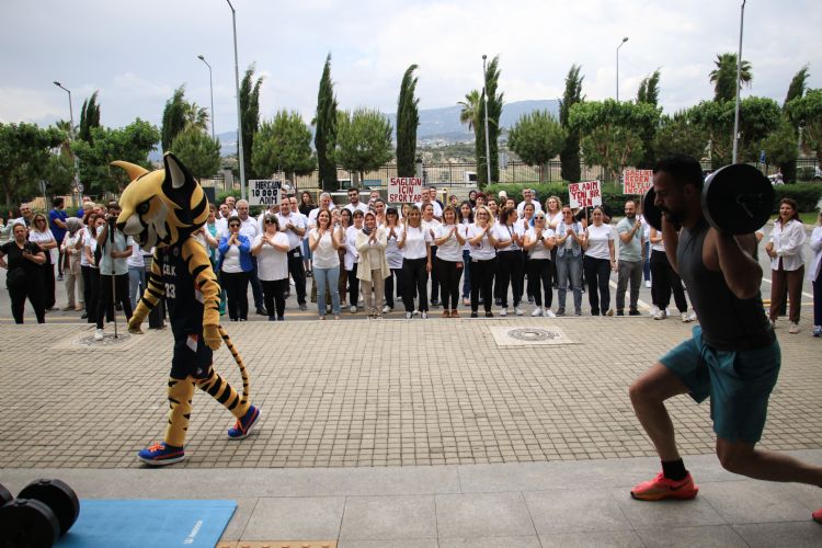 Salk alanlar hastane bahesinde spor yapt